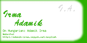 irma adamik business card